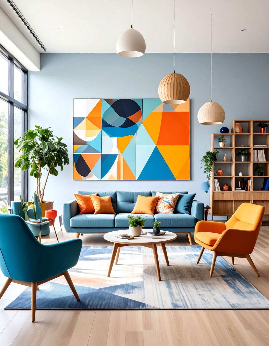 Abstract Geometric Canvas Collections - 24 Office Wall Decor Ideas