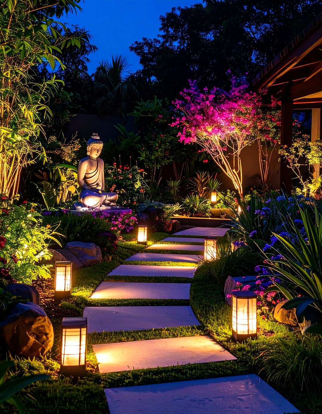 Accent Lighting for Garden Sculptures - 24 Landscape Lighting Ideas