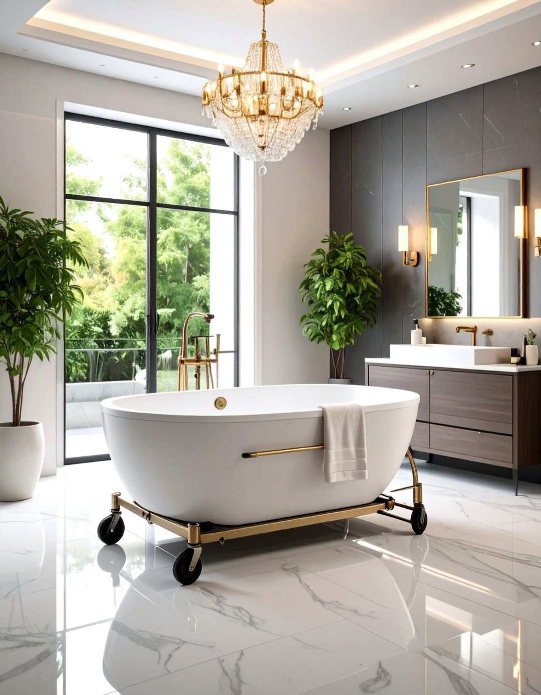 Accessible Bathtub with Built In Transfer Bench - 24 Handicap Bathroom Ideas