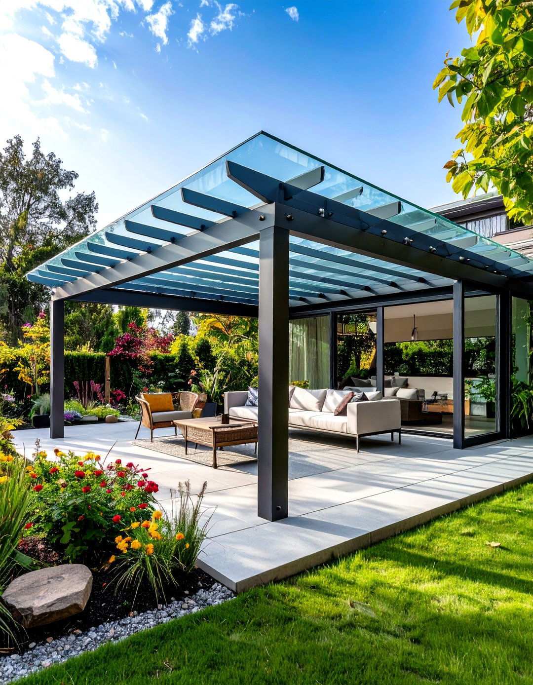 Acrylic Panel Clear Roof - 24 Pergola Roof Ideas