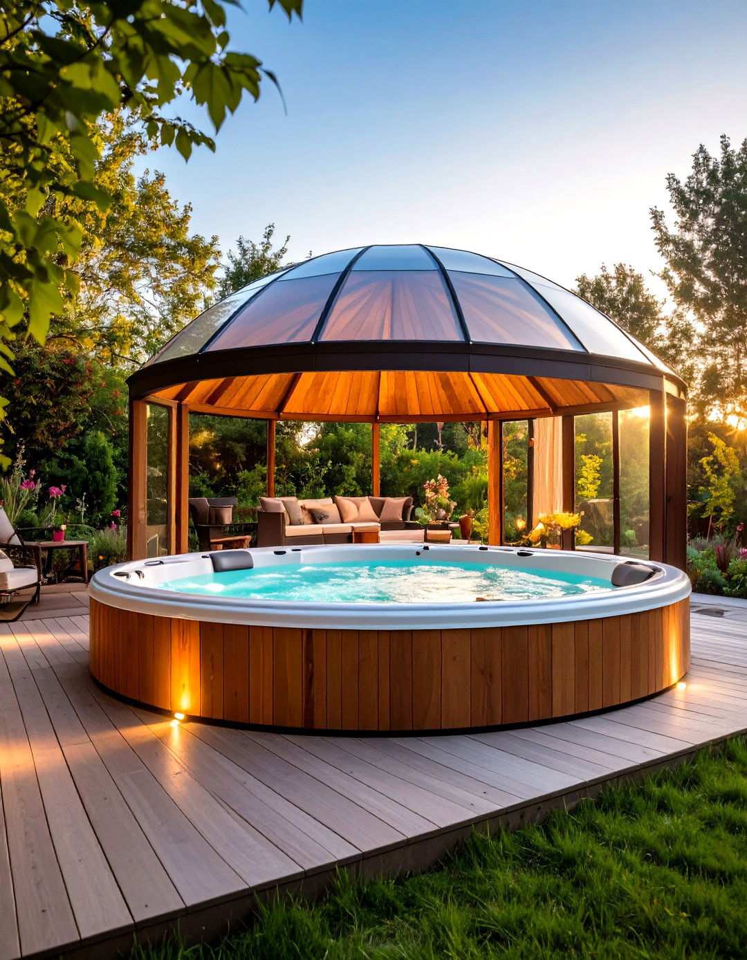All Season Polycarbonate Dome - 24 Hot Tub Enclosure Ideas