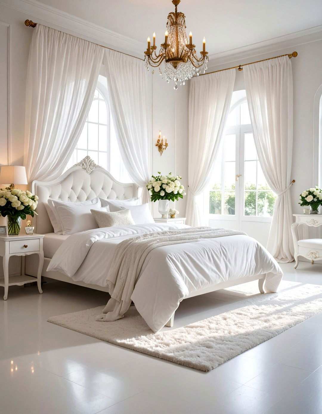 All White Dreamy Escape - 24 romantic bedroom ideas