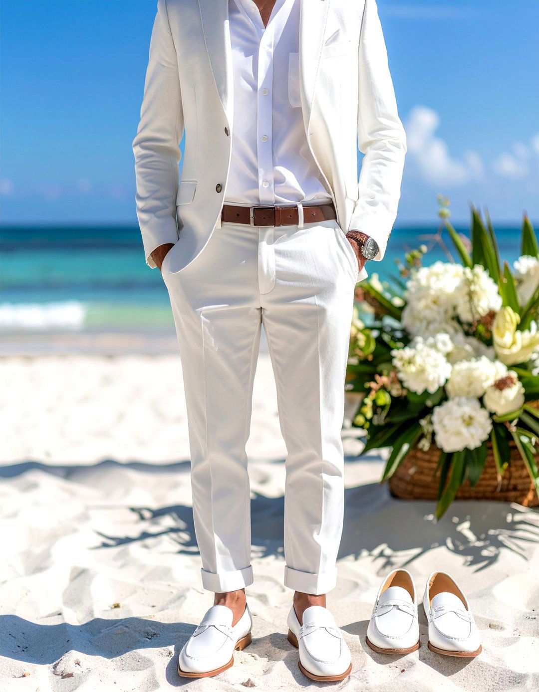 All White Linen Ensemble - 24 Men's Wedding Outfit Ideas