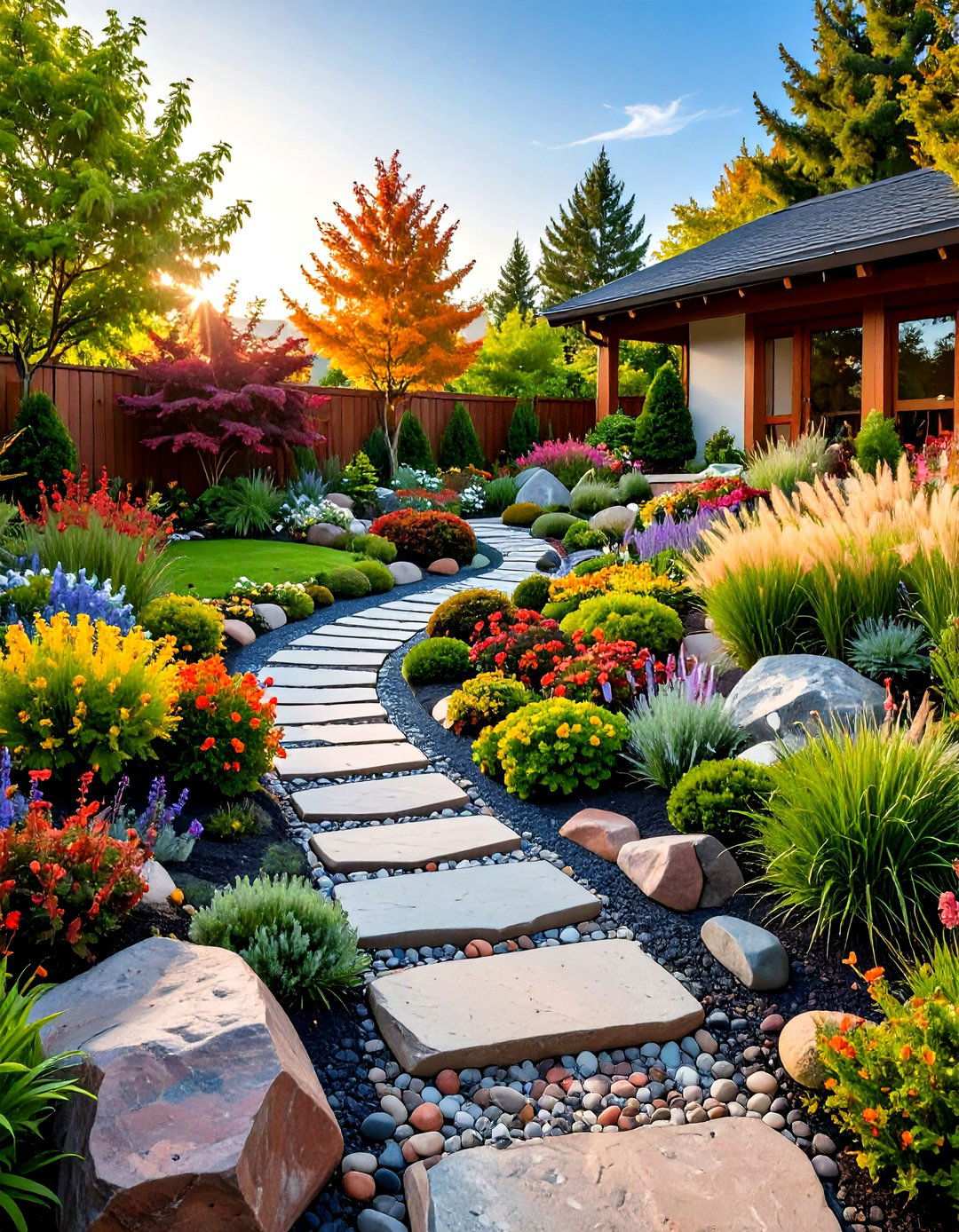 Alpine Garden Settings - 24 Red Lava Rock Landscaping Ideas