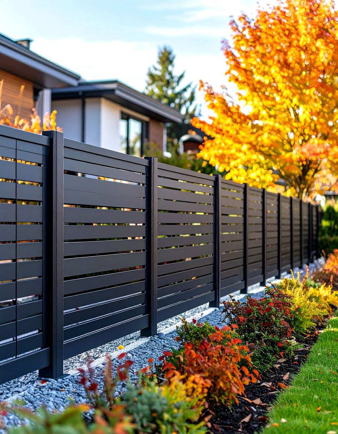 Aluminum Horizontal Slat Screen Fence - 24 Horizontal Fence Ideas