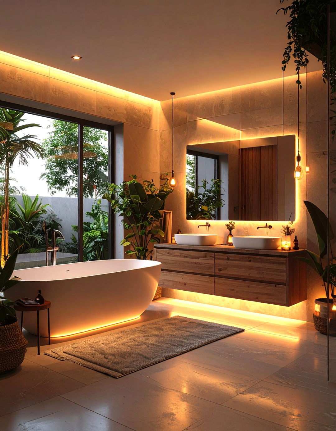 Ambient Evening Lighting - 24 Romantic Bathroom Ideas