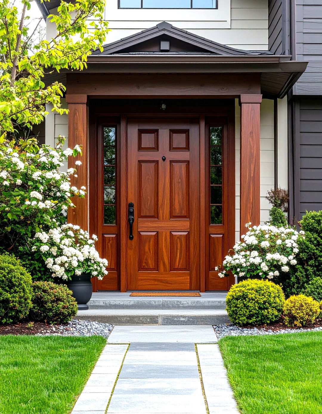 American Walnut Stained Front Door - 24 Stained Front Door Ideas