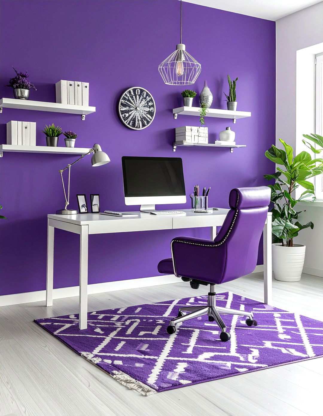 Amethyst Purple Home Office with Contemporary Style - 24 Ways to Decorate With Jewel Tones