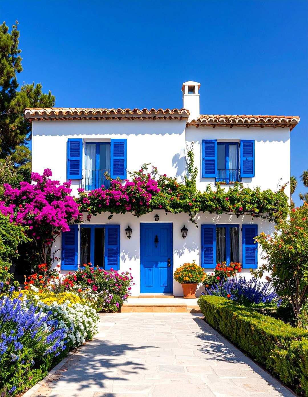 Andalusian Blue and White Color Scheme - 24 spanish bungalow exterior ideas