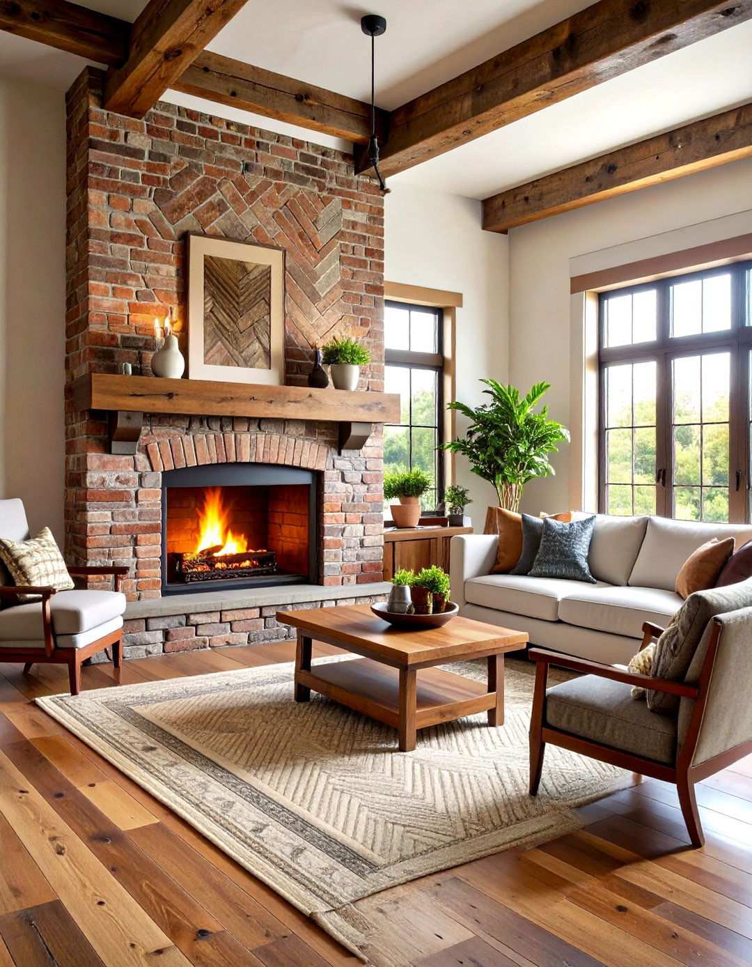 Antique Brick Herringbone Fireplace - 24 Spanish Style Fireplace Ideas
