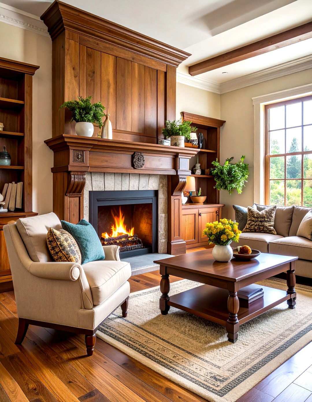 Antique Chestnut Hand Hewn Mantel - 24 Wood Mantel Ideas