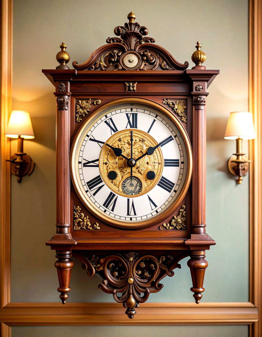Antique Clock Wall Decor - 24 Rustic Home Office Ideas