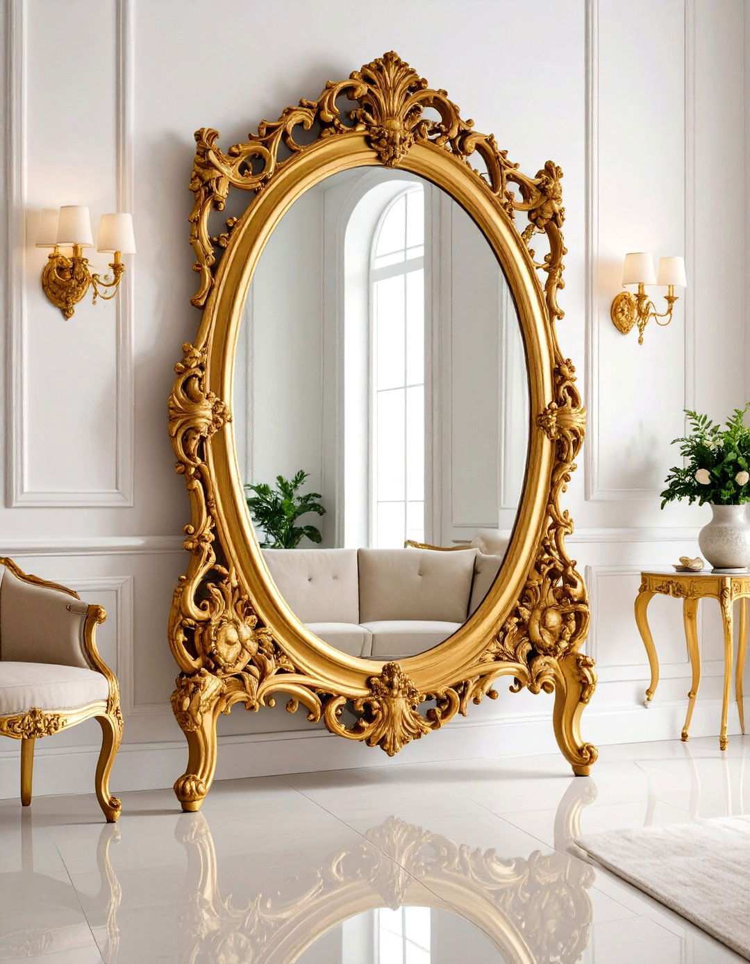 Antique Gold Gilt Mirrors - 24 Living Room Mirror Ideas