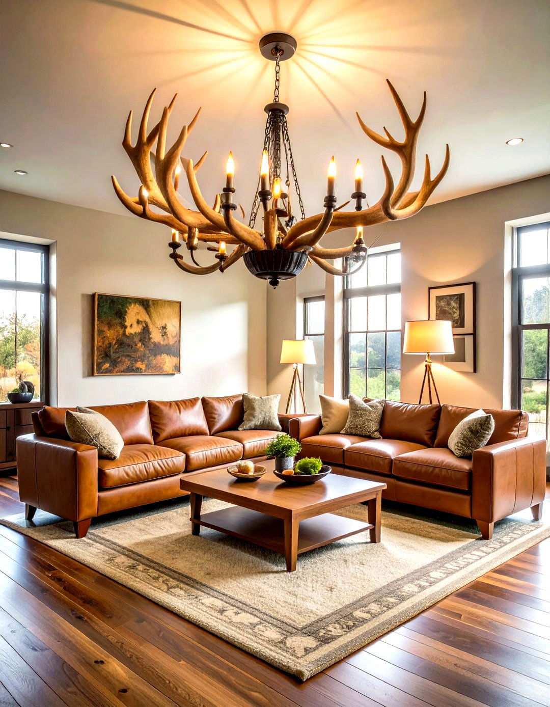 Antler Chandelier Centerpiece Theme - 24 Hunting Room Ideas