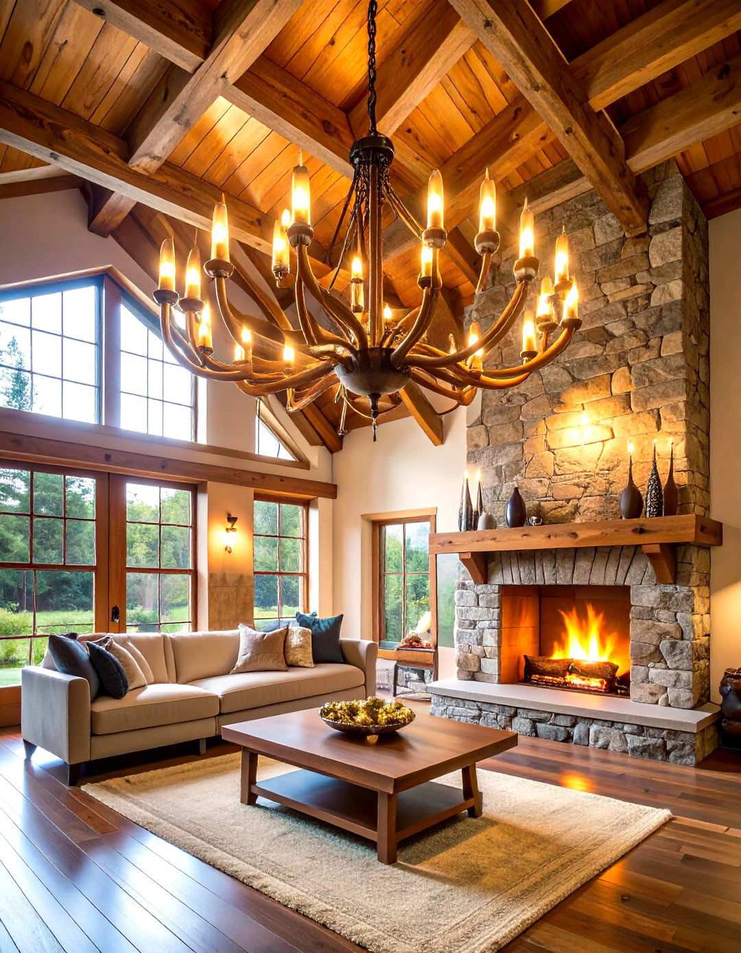 Antler Chandelier Statement Lighting - 24 Western Decor Ideas