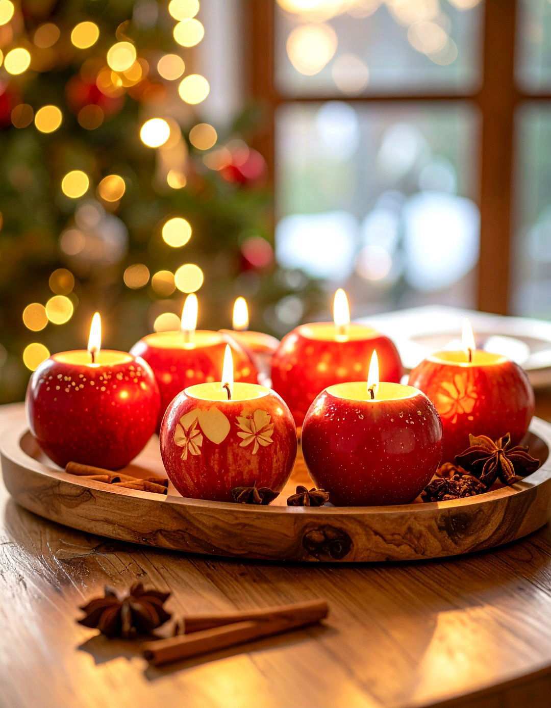 Apple and Tealight Displays - 24 Thanksgiving Centerpiece Ideas