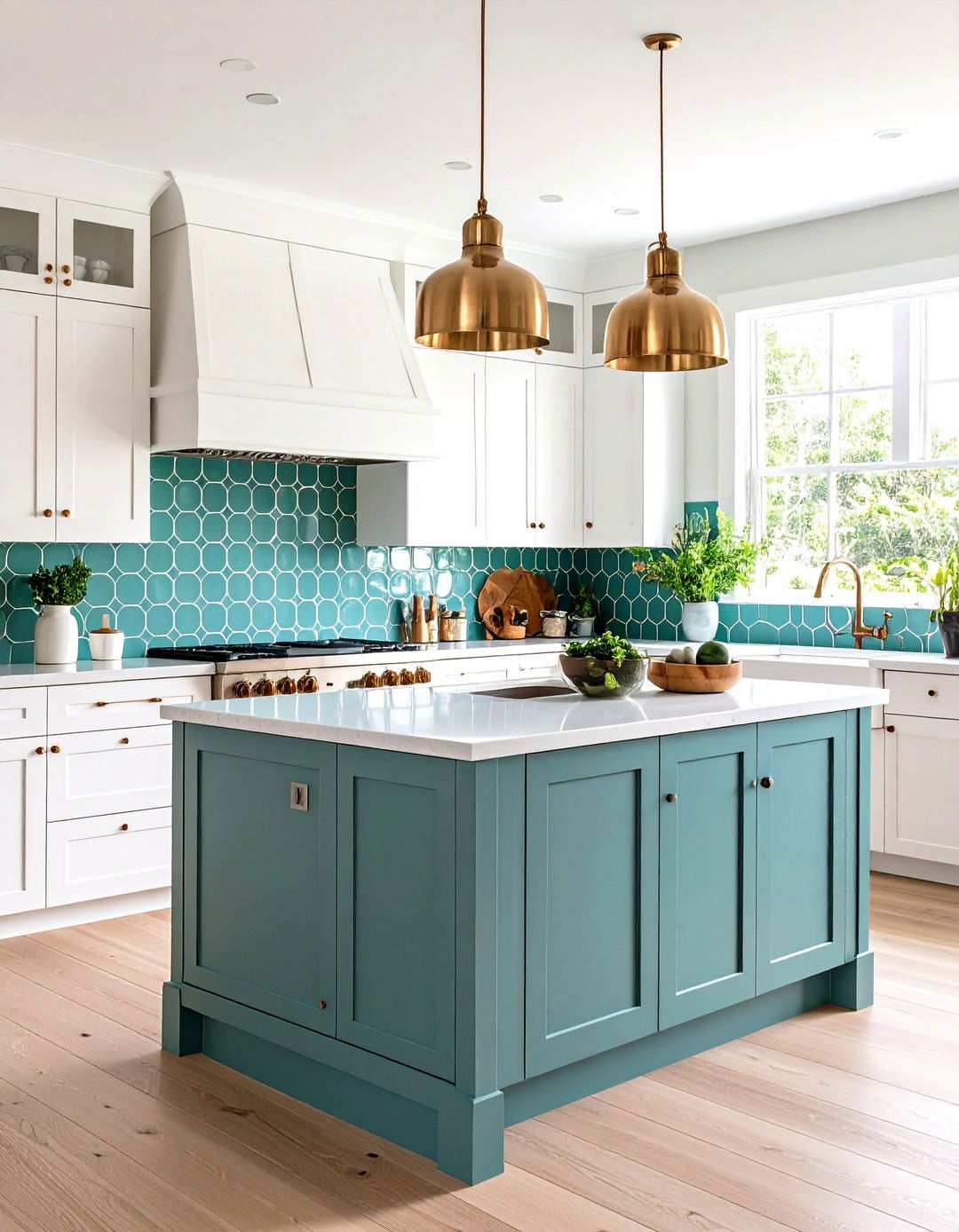 Aqua Green Penny Round Kitchen Tile - 24 Kitchen With Green Backsplash Ideas