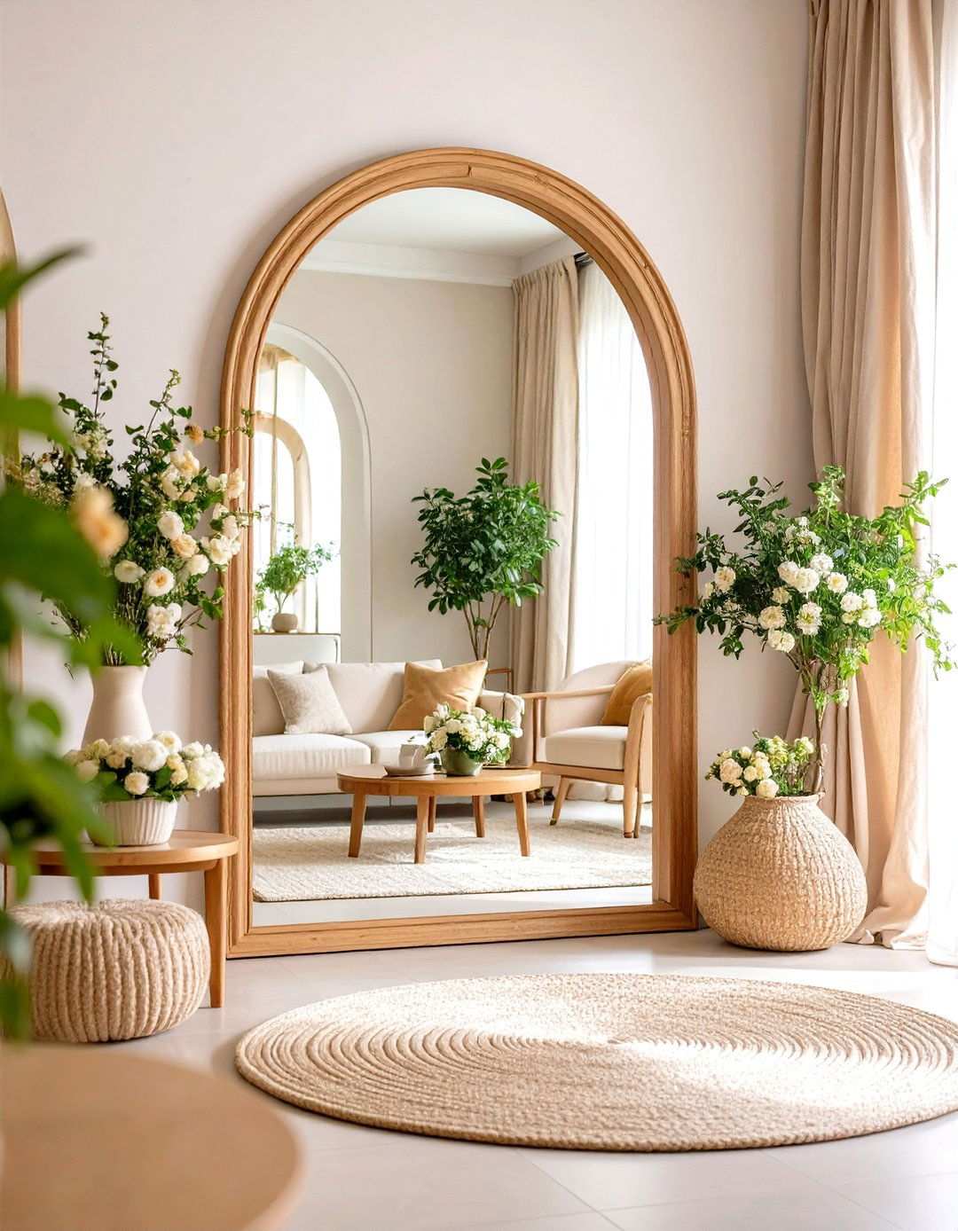 Arched Doorway Style Mirrors - 24 Living Room Mirror Ideas