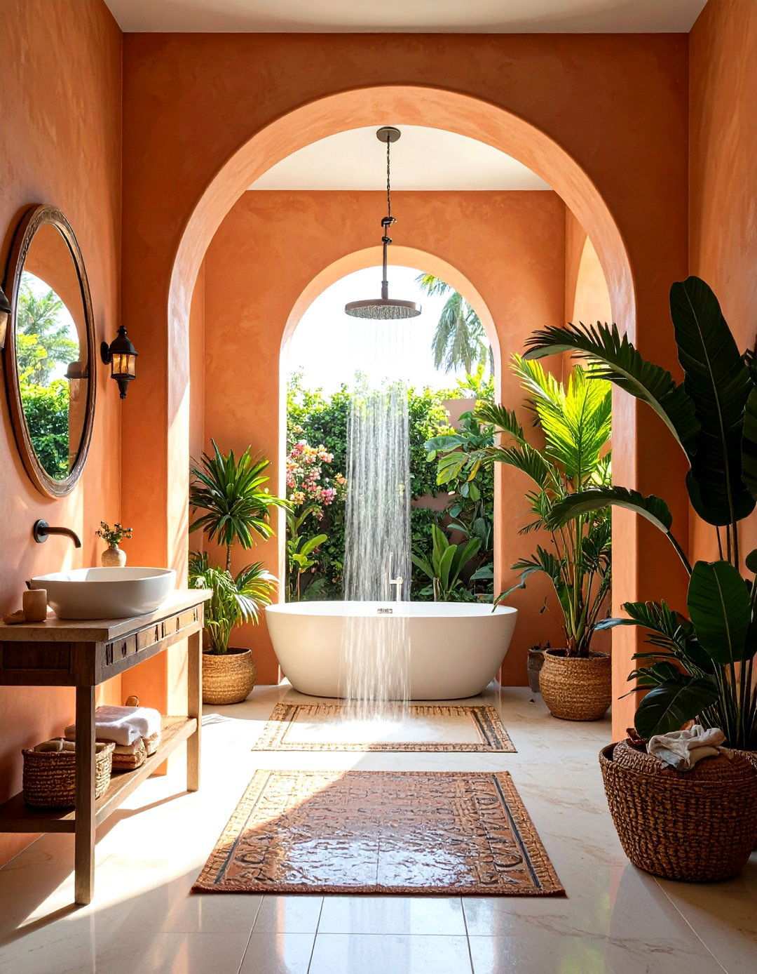 Arched Shower and Window Openings - 24 Spanish Style Bathroom Ideas