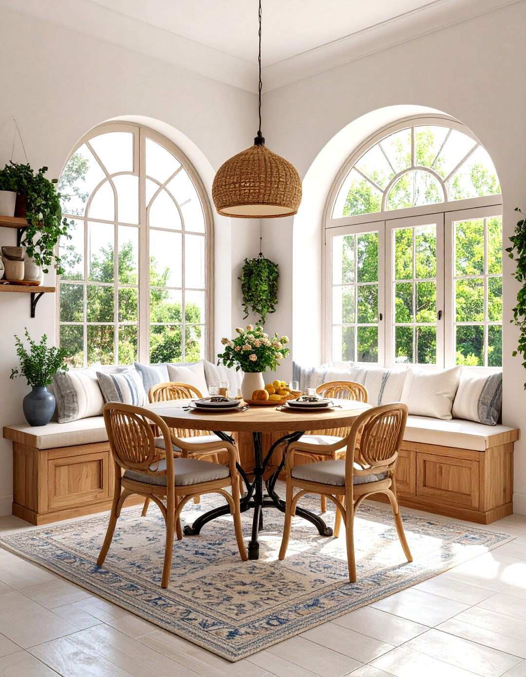 Arched Window Breakfast Nook - 24 Mediterranean Interior Design Ideas