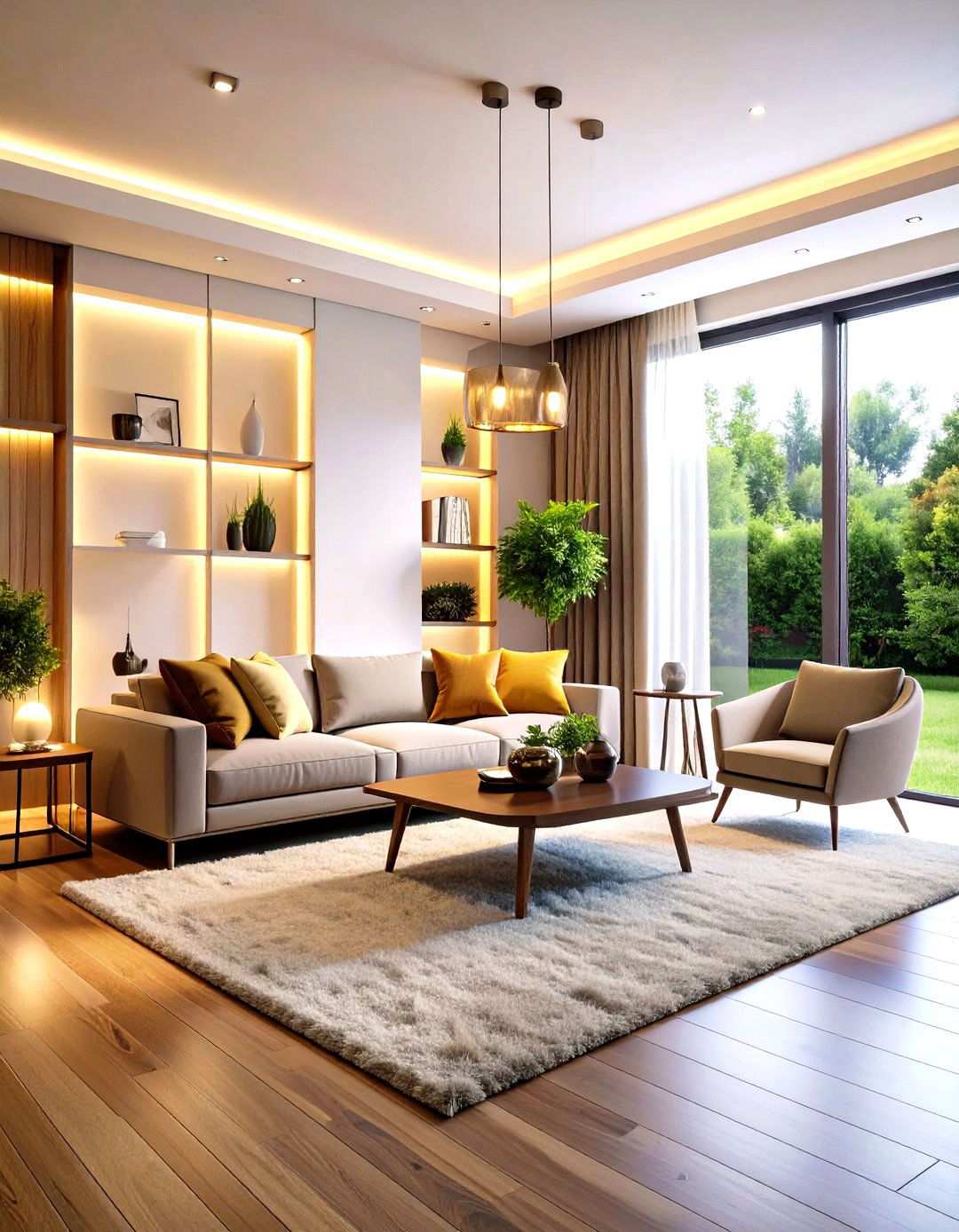 Architectural Niche and Alcove Lighting - 24 Living Room Wall Lighting Ideas