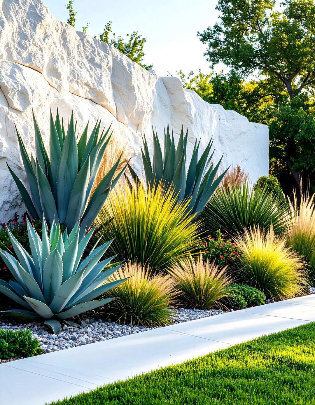 Architectural Plant Showcases - 24 White Rock Landscaping Ideas