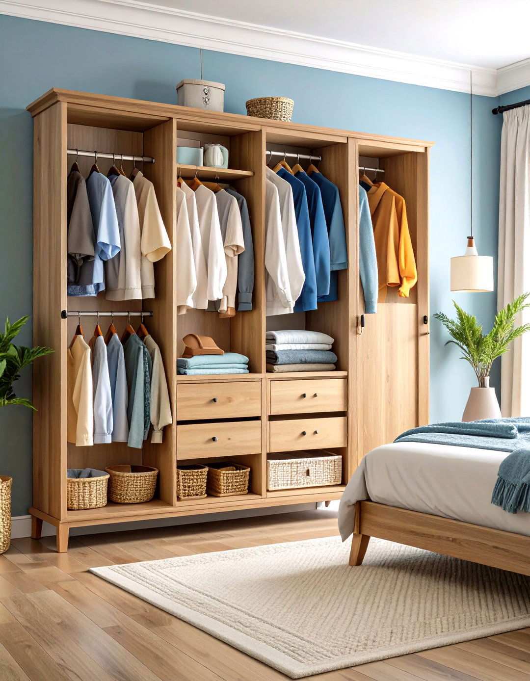 Armoire Wardrobe Conversion - 24 small bedroom storage ideas