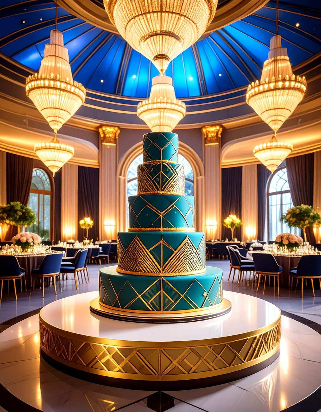 Art Deco Geometric Cake - 24 Small Wedding Cake Ideas