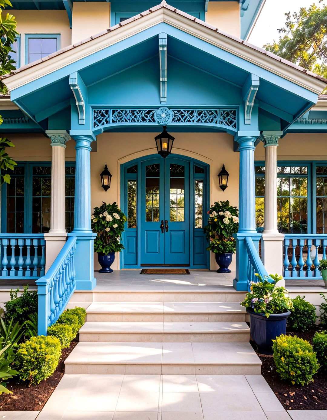 Art Deco Geometric Patterns - 24 Open Gable Porch Ideas