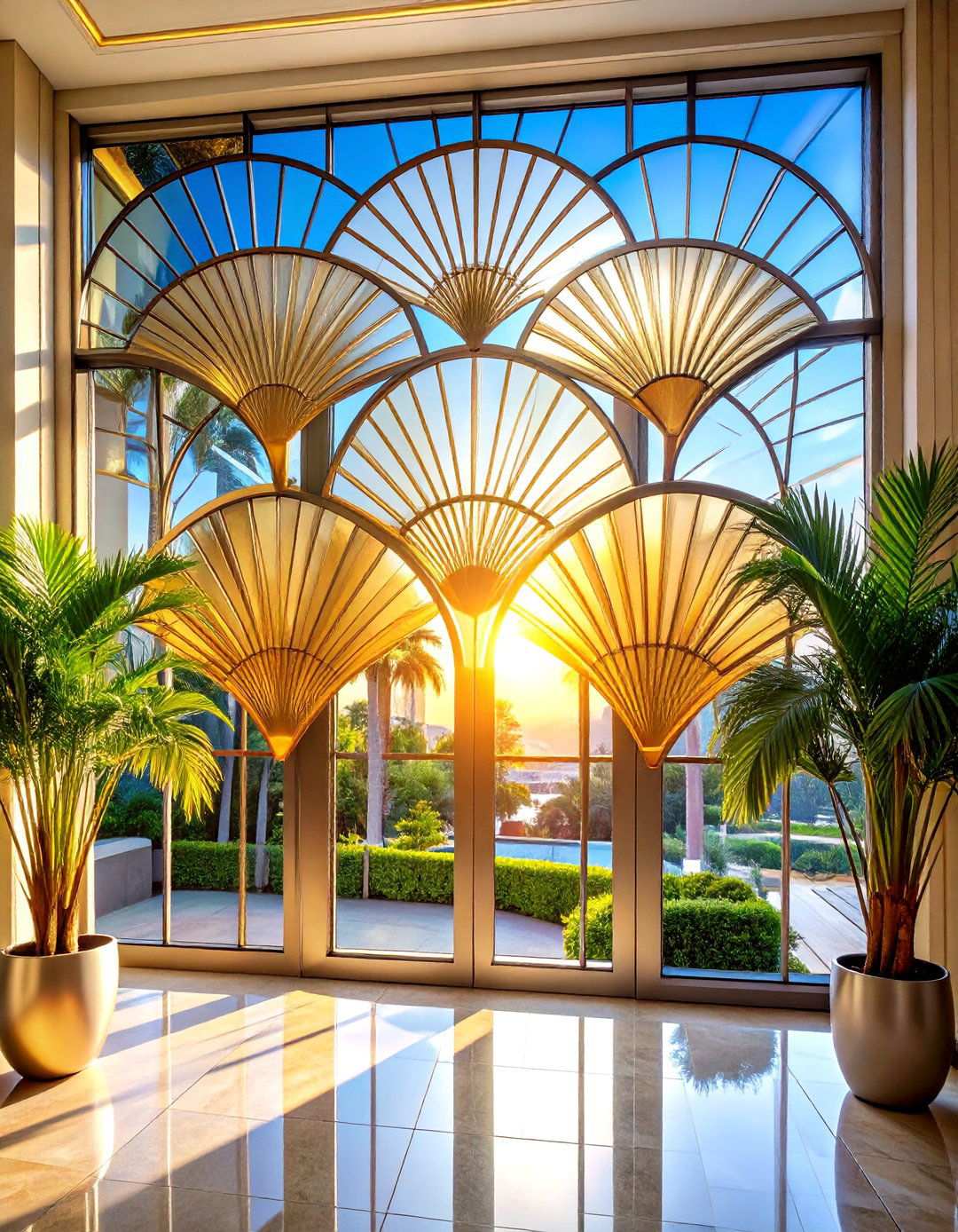 Art Deco Geometric Window Film - 24 Window Film Designs