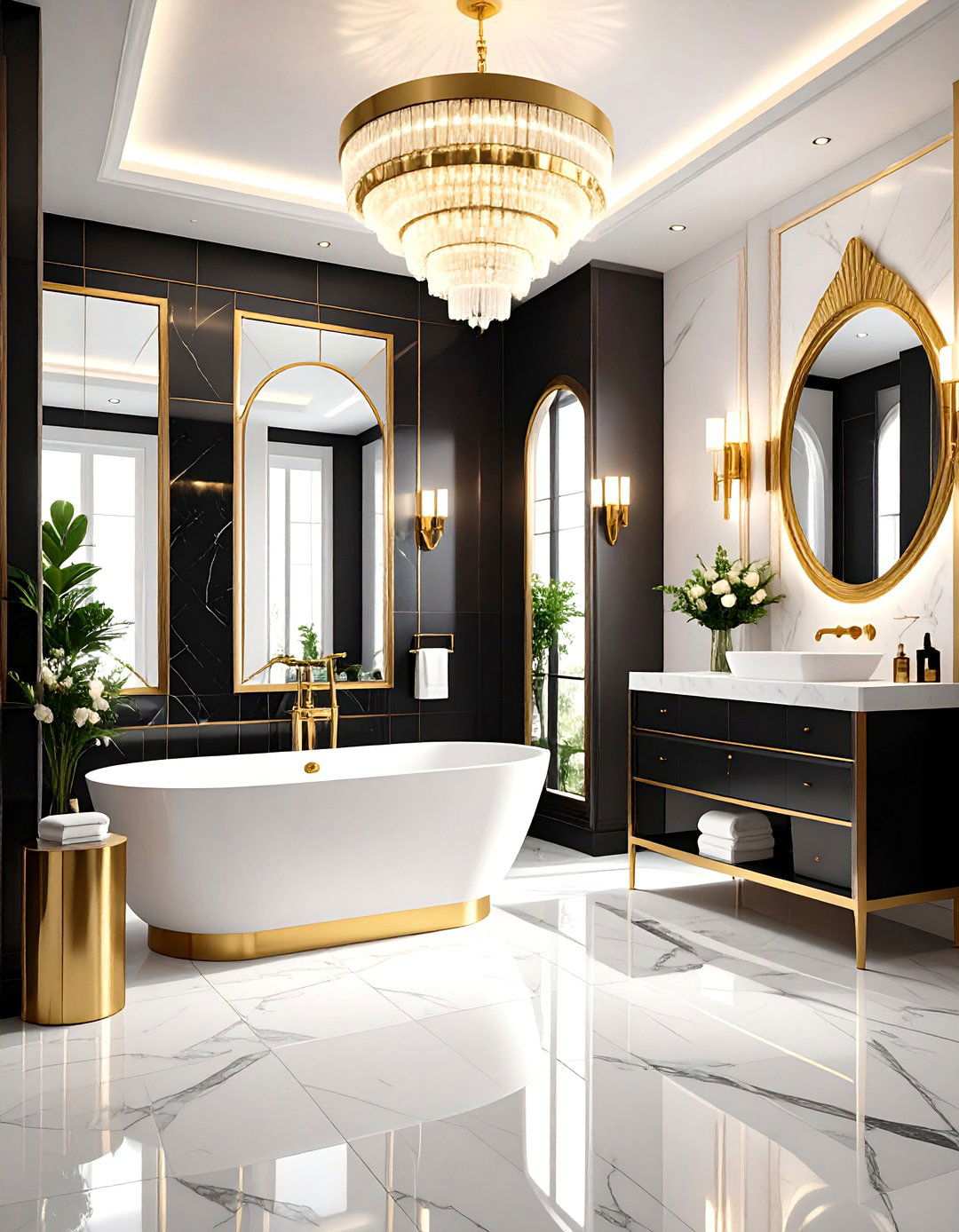 Art Deco Glamorous Sophistication - 24 Large Bathroom Ideas