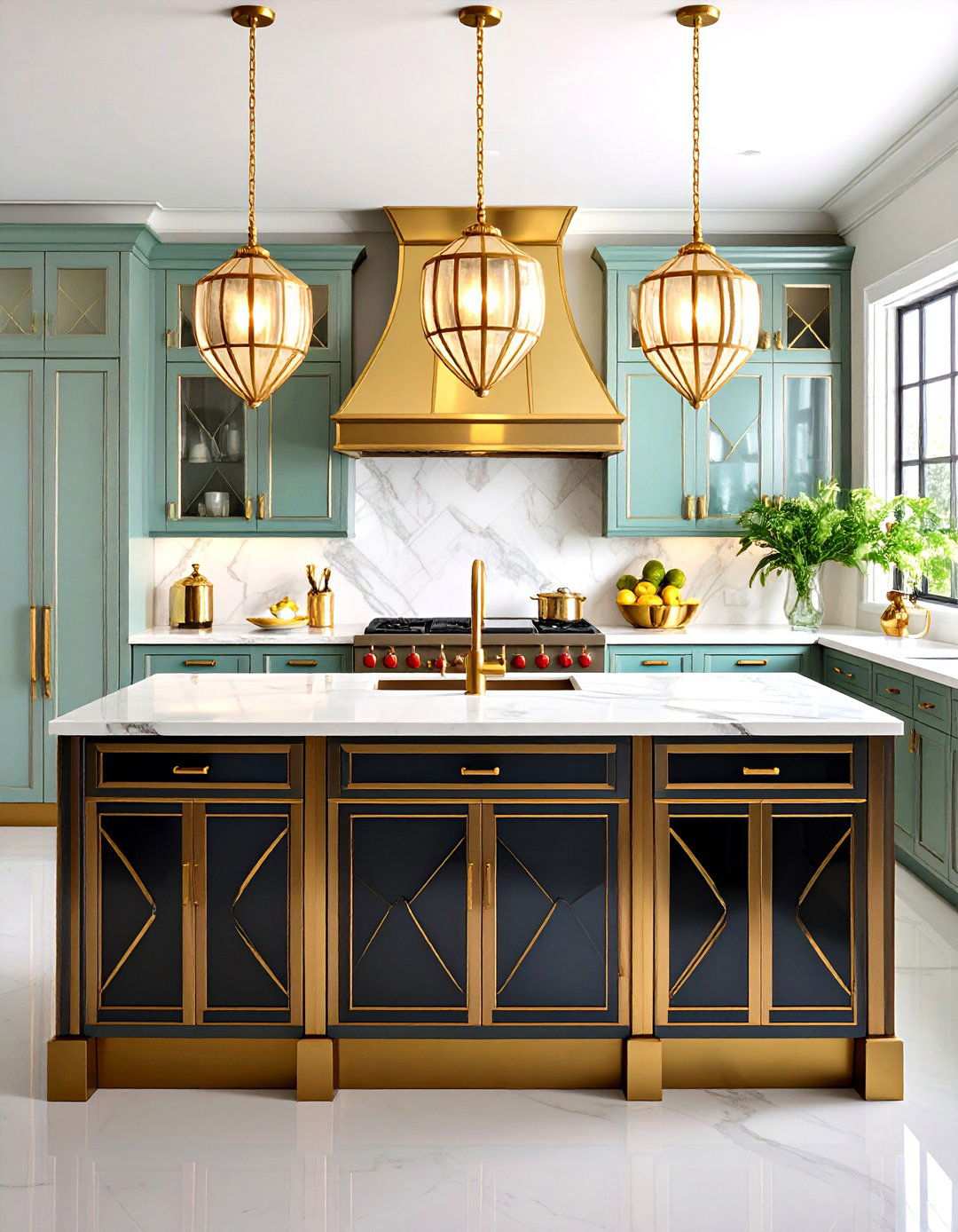 Art Deco Glamour Counter Design - 24 Kitchen Counter Decor Ideas