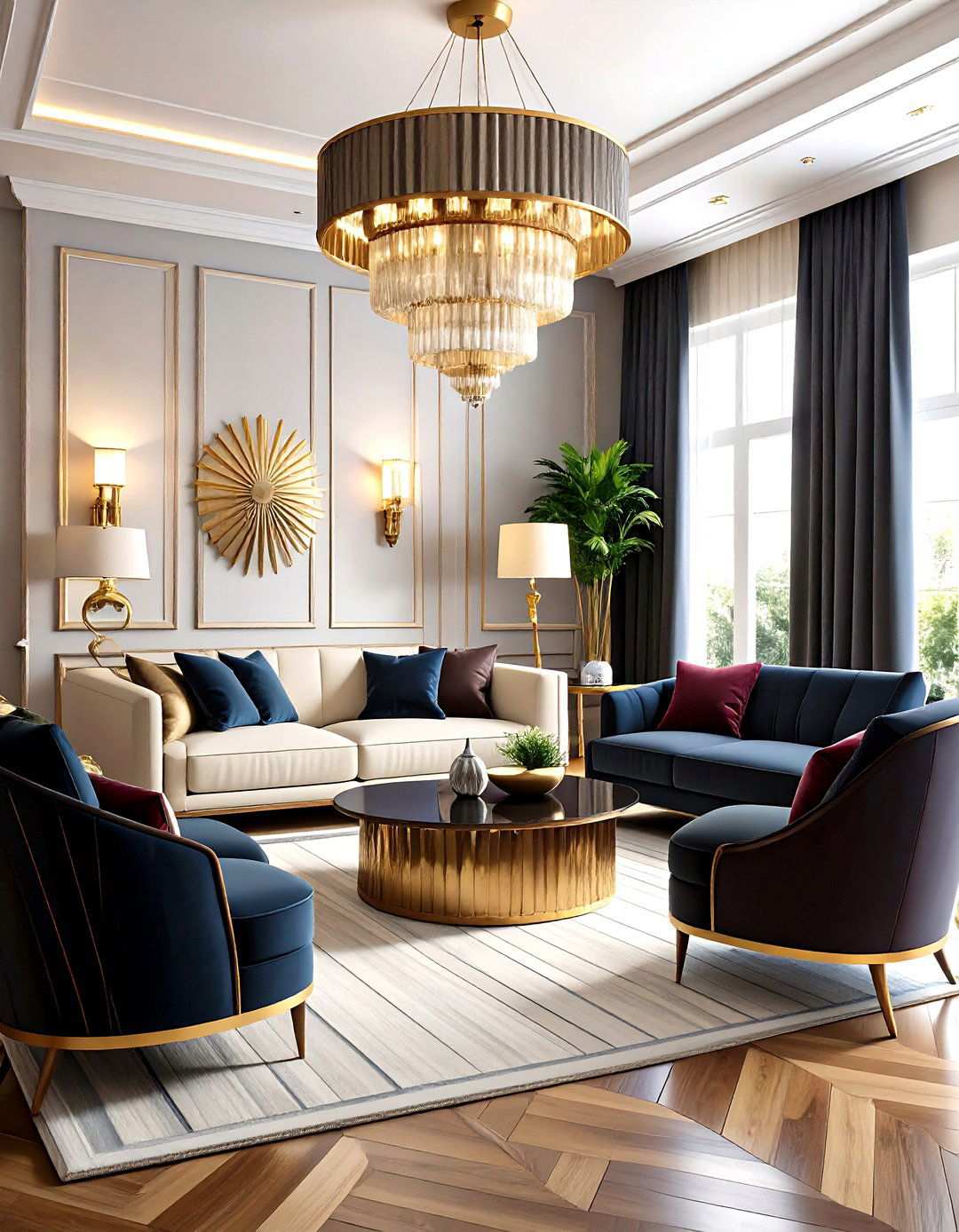 Art Deco Glamour Living Room - 24 Luxury Living Room Ideas
