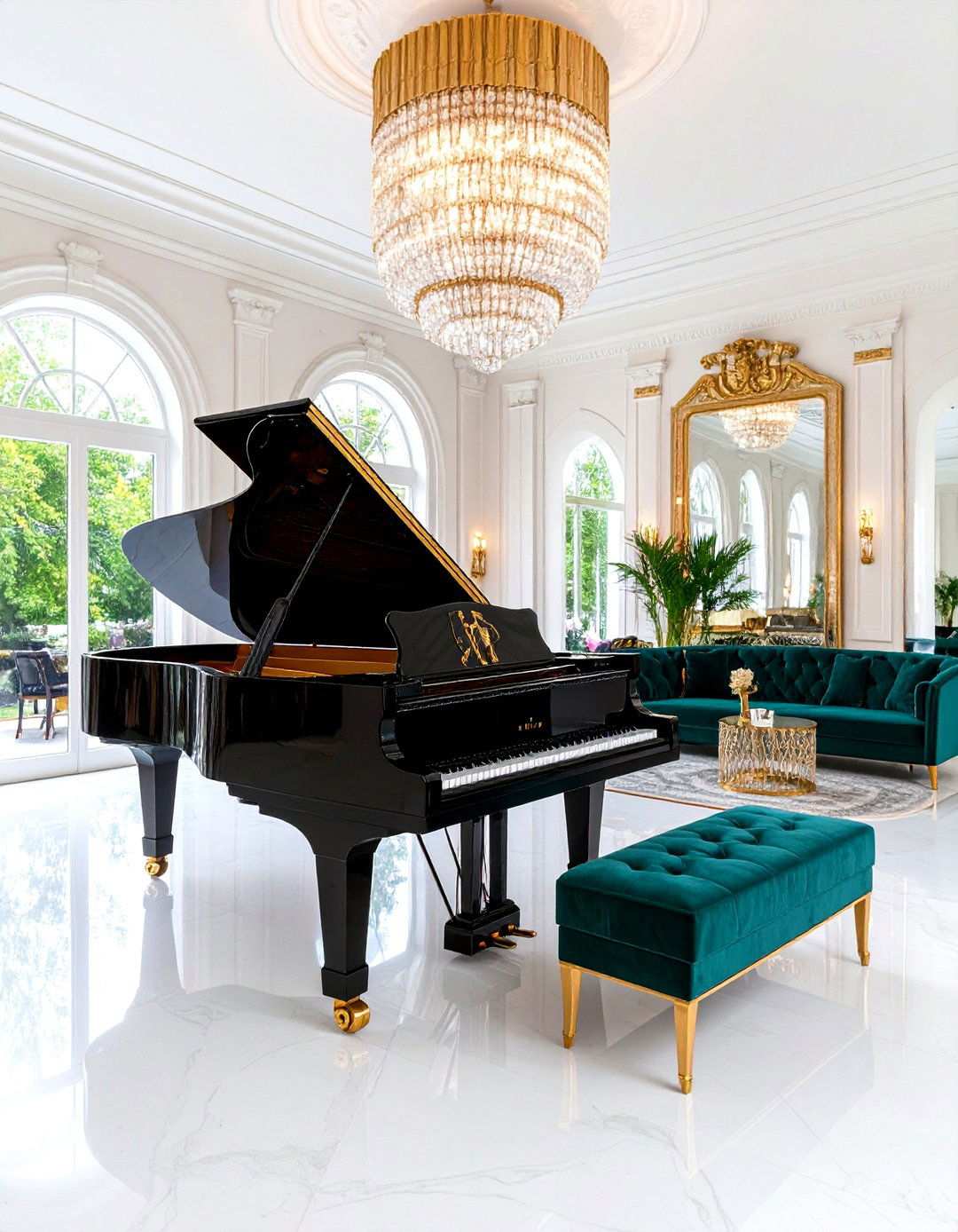 Art Deco Glamour Piano Lounge - 24 Piano Room Ideas