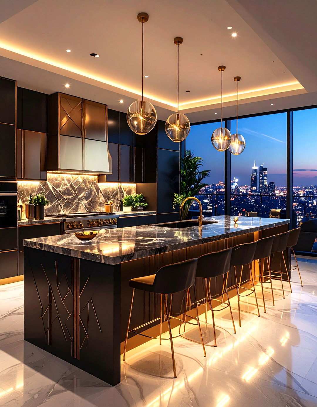 Art Deco Glamour Rooftop Kitchen Design - 24 Rooftop Kitchen Ideas