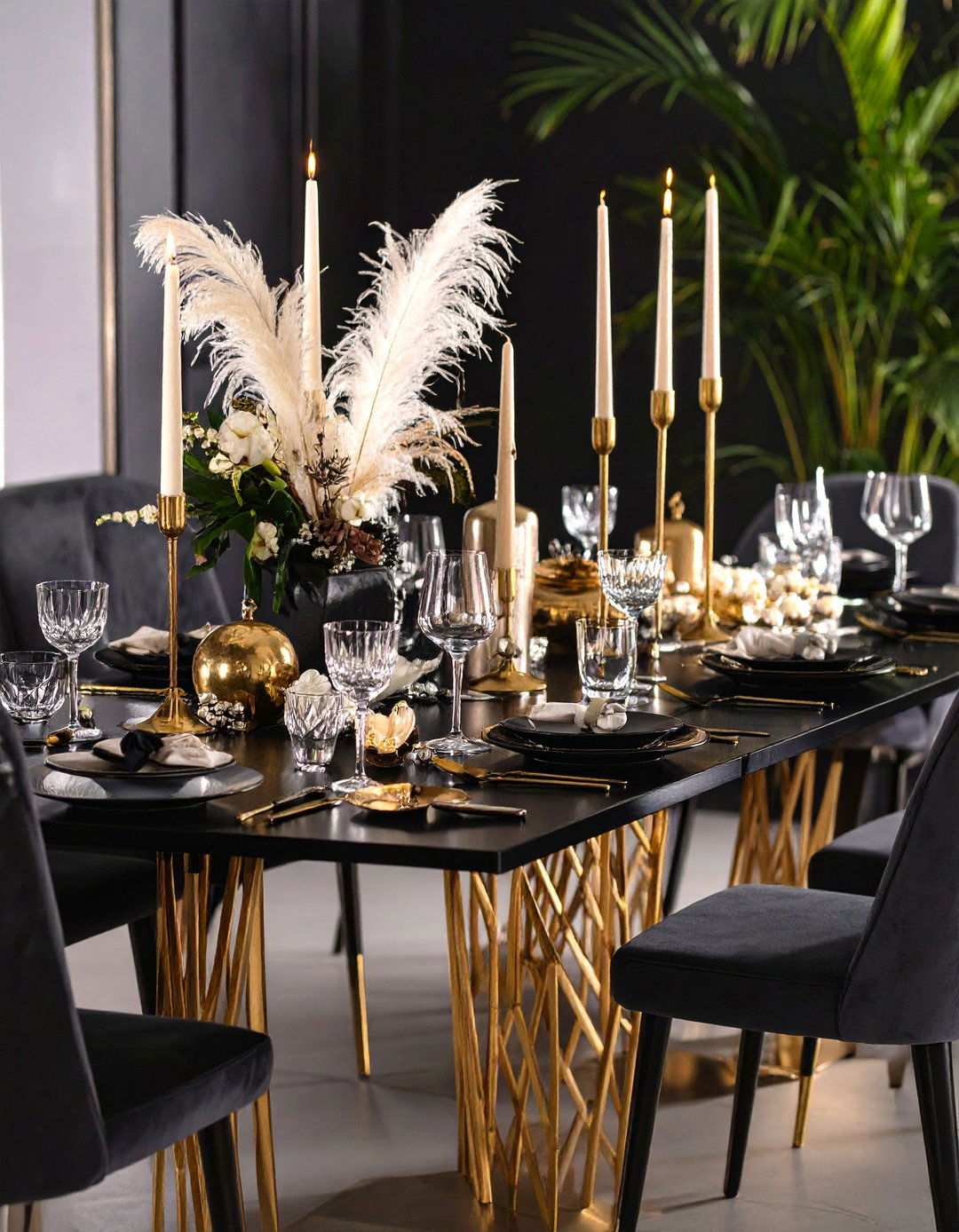 Art Deco Glamour Tablescape - 24 Tablescape Ideas