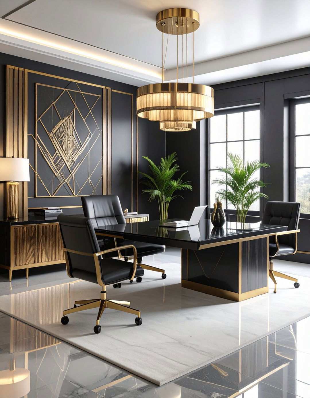 Art Deco Inspired Executive Office - 24 Man Cave Office Ideas