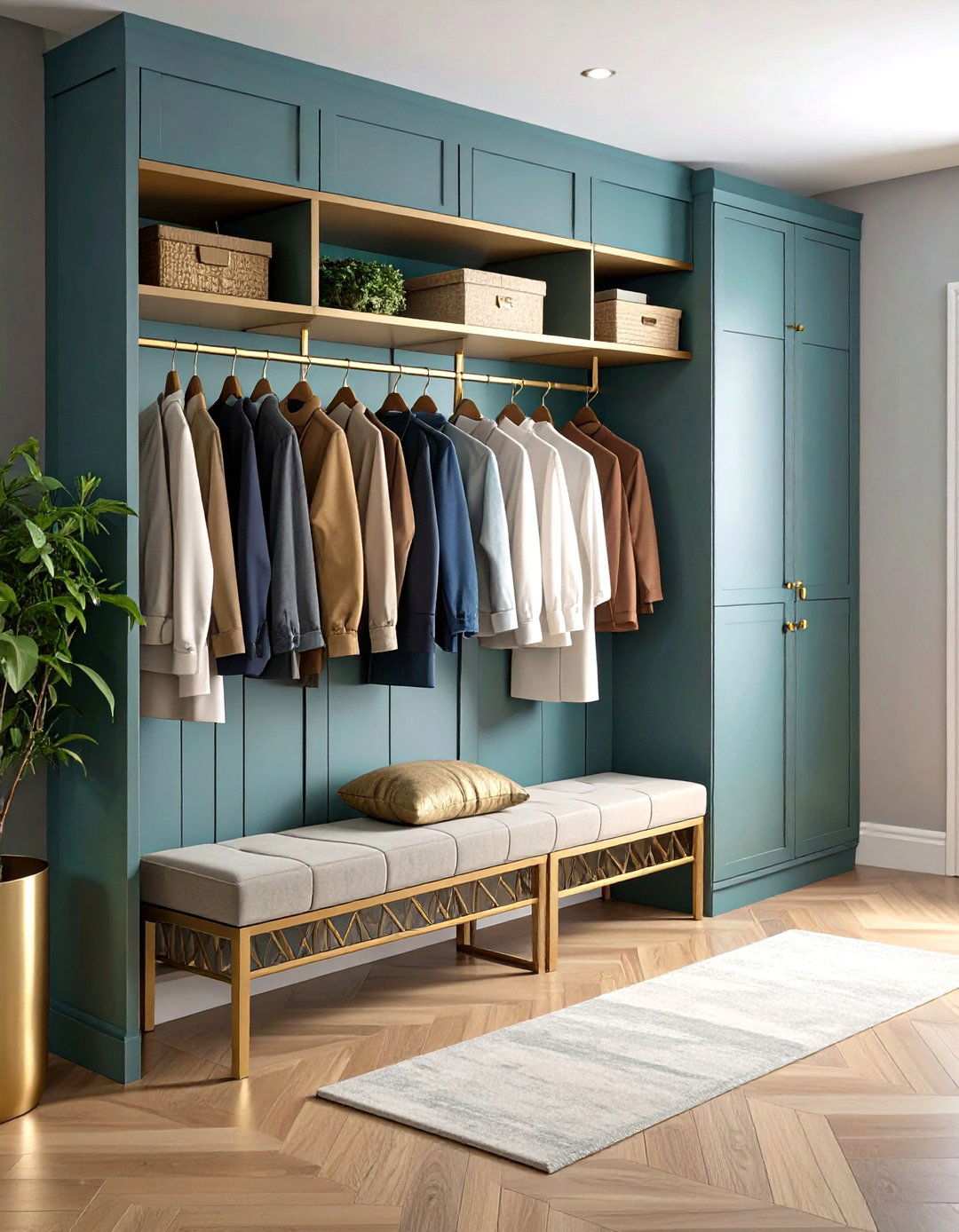 Art Deco Inspired Geometric Bench - 24 Mudroom Bench Ideas