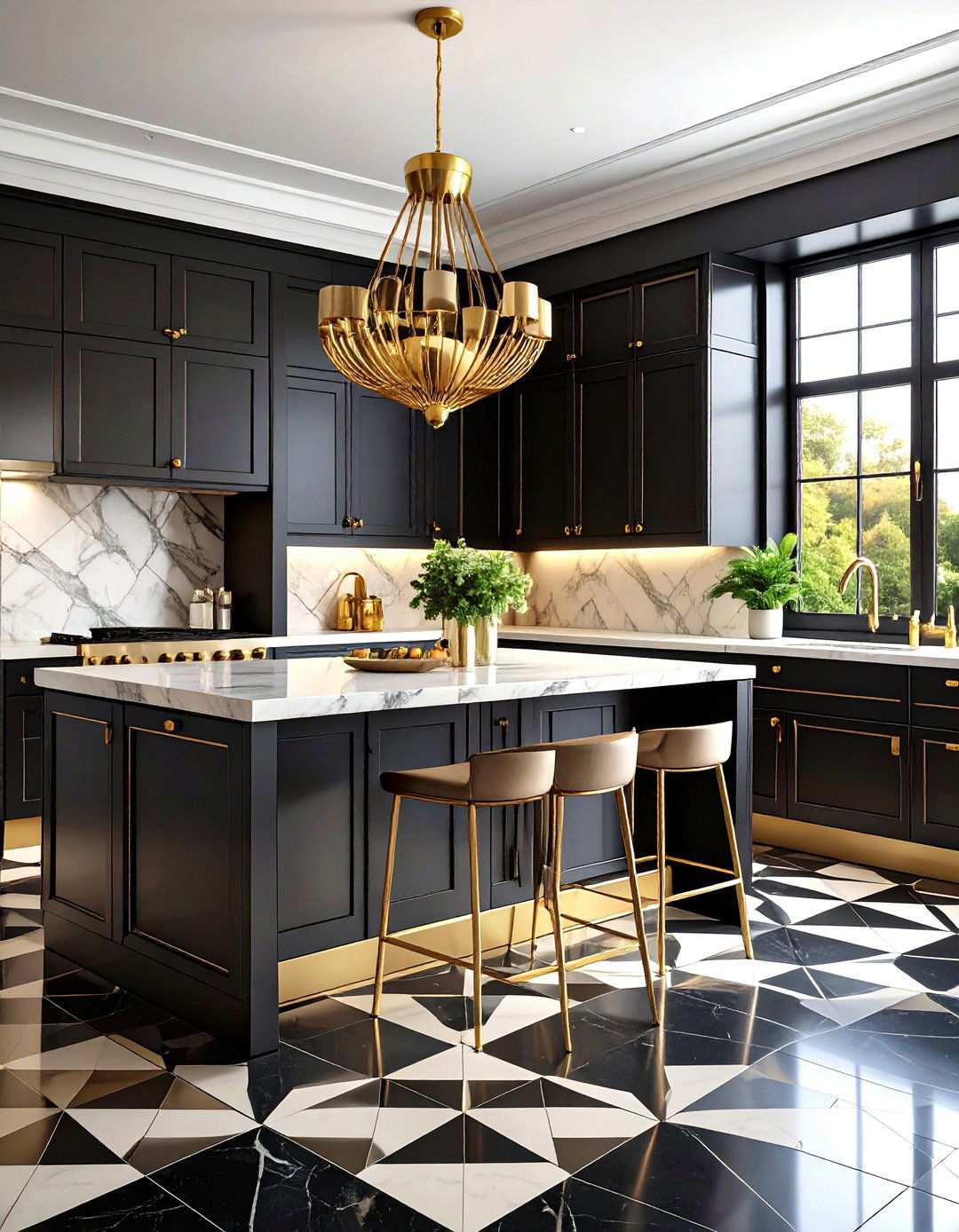 Art Deco Inspired Geometric Kitchen - 24 Vintage Kitchen Ideas