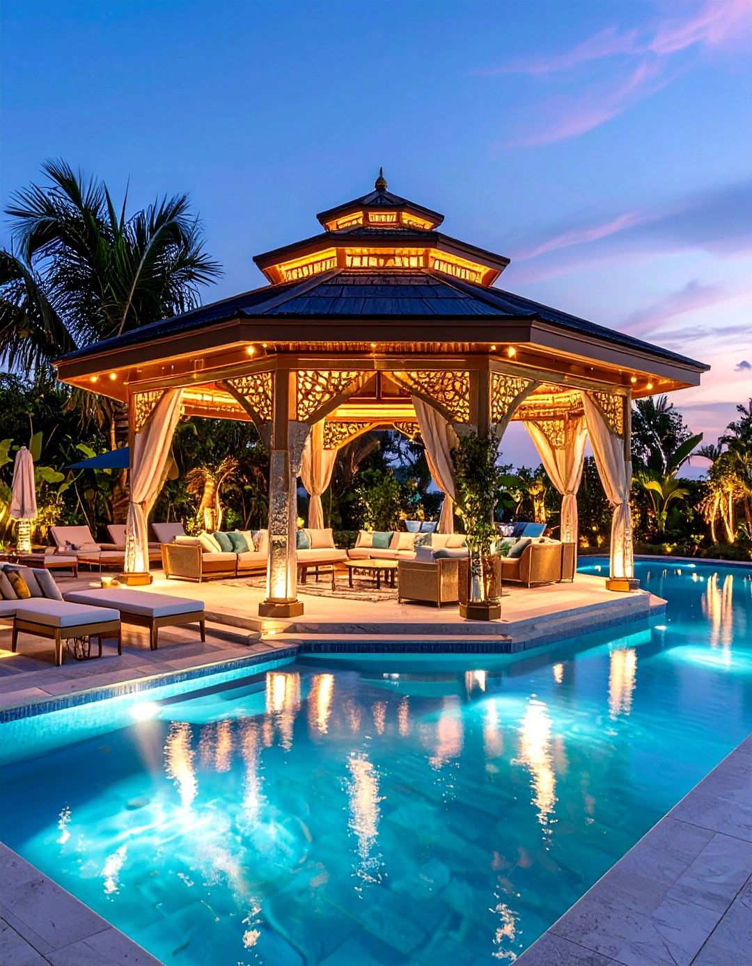 Art Deco Luxury Pool Gazebo - 24 Pool Gazebo Ideas