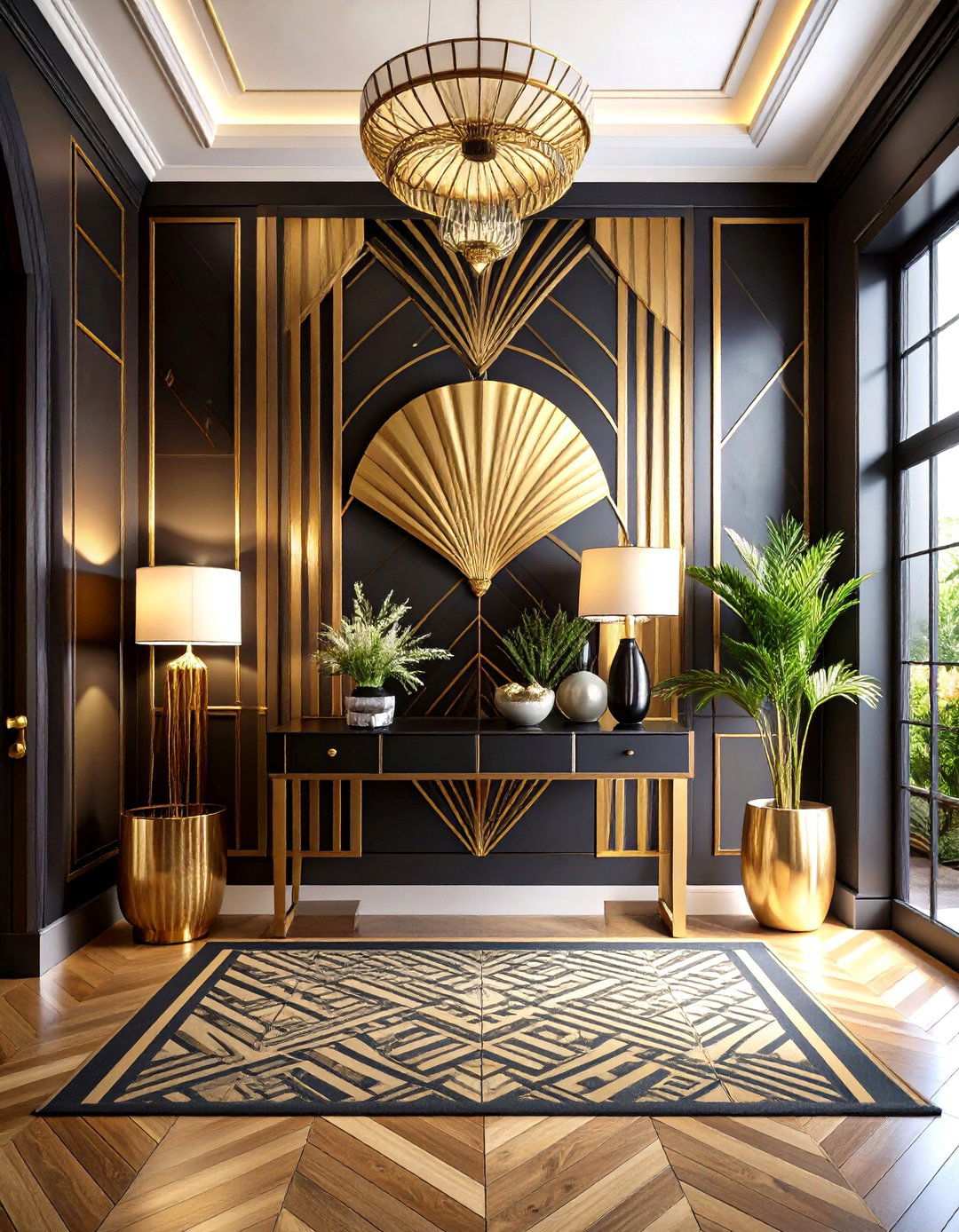 Art Deco Pattern Wallpaper for Glamorous Entryways - 24 Wallpaper Ideas