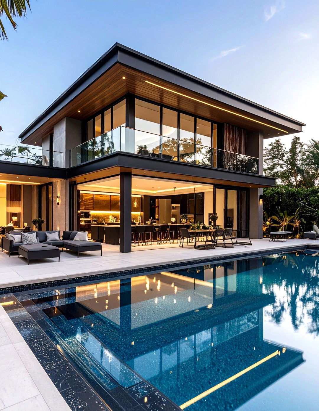 Art Deco Pool House with Glamorous Entertaining - 24 Pool House With Outdoor Kitchen Ideas