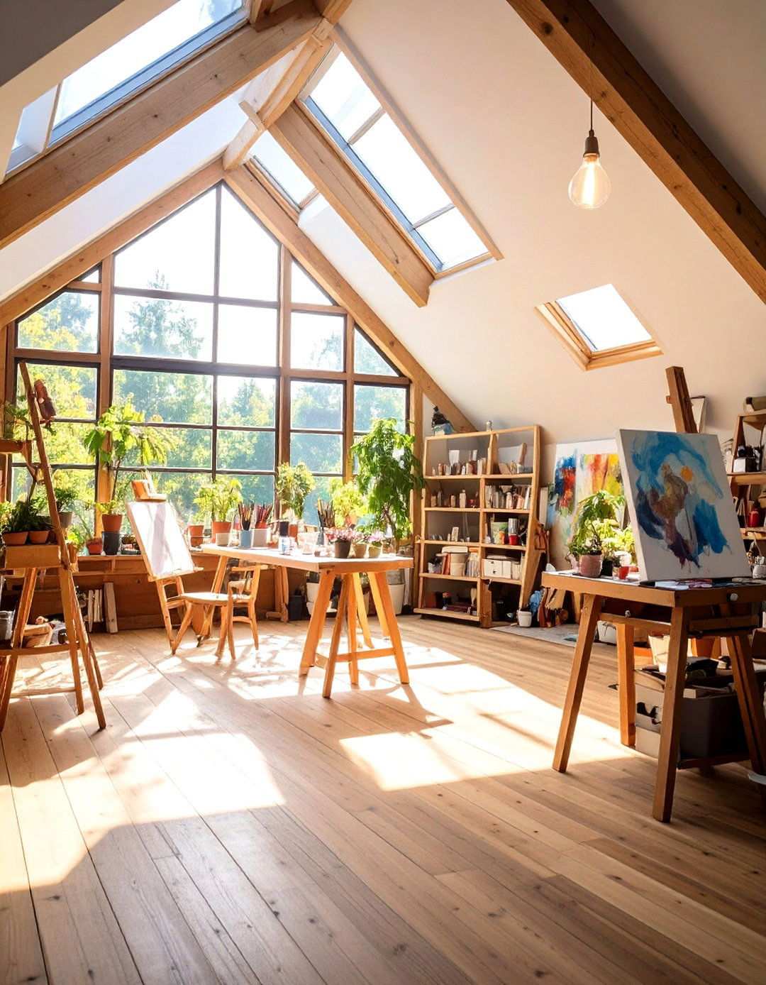Art Studio with Natural Light - 24 Low Ceiling Small Attic Room Ideas