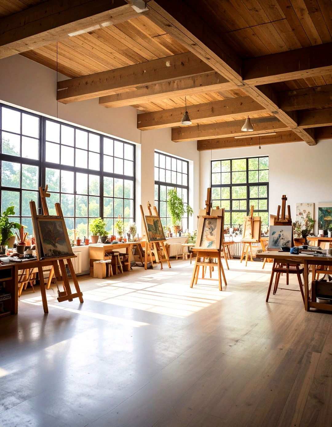 Art Studio with North Facing Windows - 24 Rustic Barndominium Interior Design Ideas