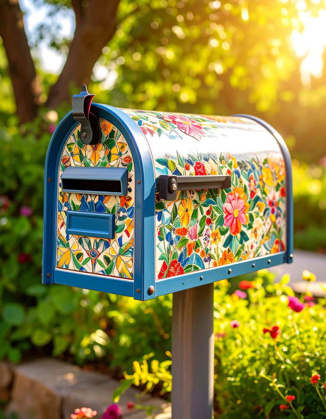 Artistic Mosaic and Painted Elements - 24 Mailbox Decor Ideas