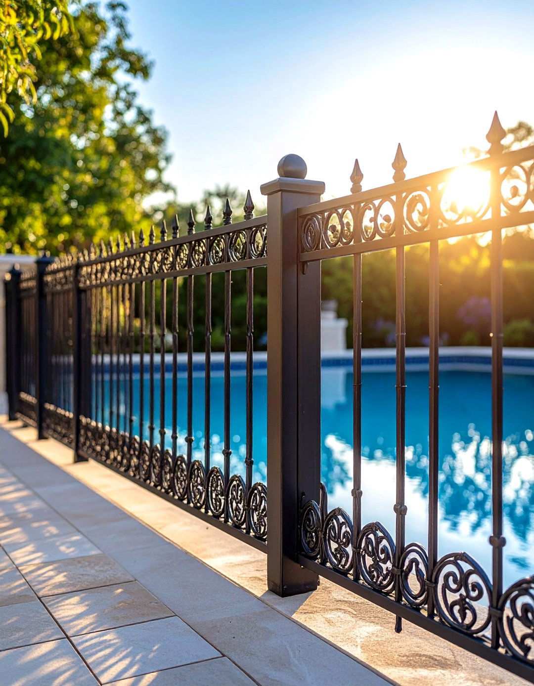 Artistic Pool Fence with Custom Metalwork Designs - 24 Pool Fence Ideas