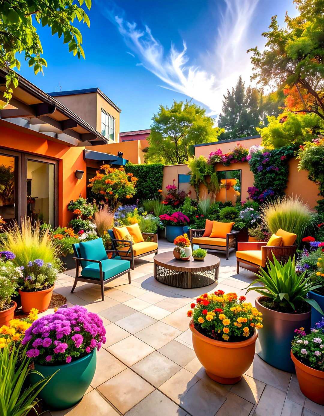 Artistic Statement Patio Design - 24 townhouse patio ideas