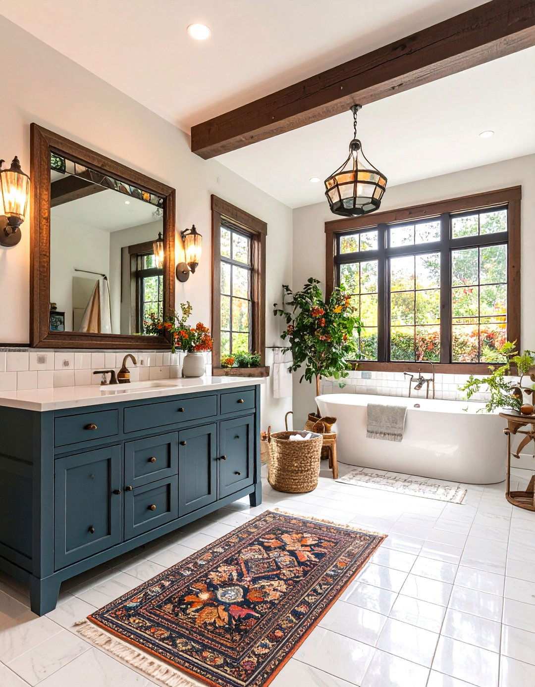 Arts and Crafts Windowless Bathroom with Handcrafted Details - 24 Windowless Bathroom Ideas