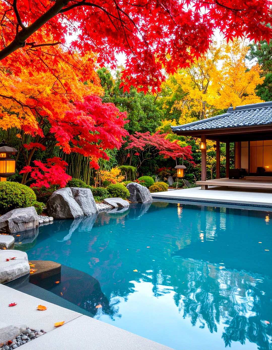 Asian Inspired Zen Garden Pool - 24 Pool Patio Ideas