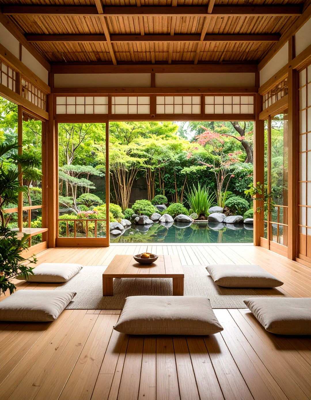 Asian Zen Screened Meditation Space - 24 Small Screened-in Porch Ideas